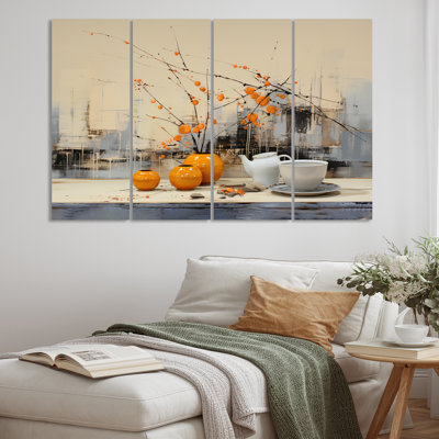 " Breakfast Morning Feast II " 4 Piece Art Mixed Media Print