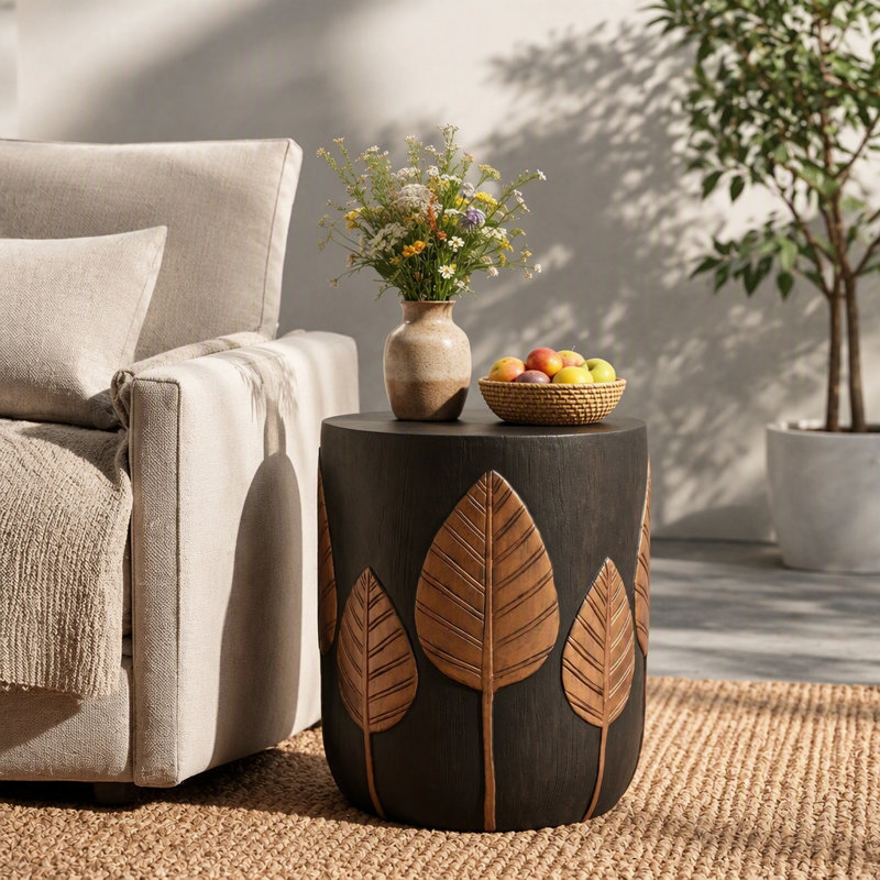Outdoor Lightweight Concrete Side Table,Copper_73440.00