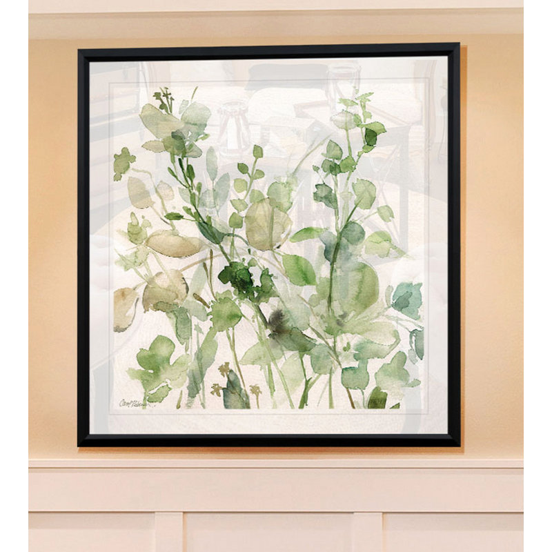 «Sage Garden II», peinture, H 30,5 po x l 30,5 po, Cadre plastique noir, Black Plastic