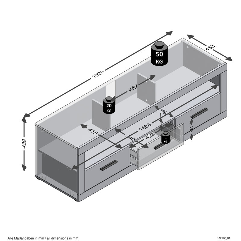 Gale Unfinished TV Stand for TVs up to 65"