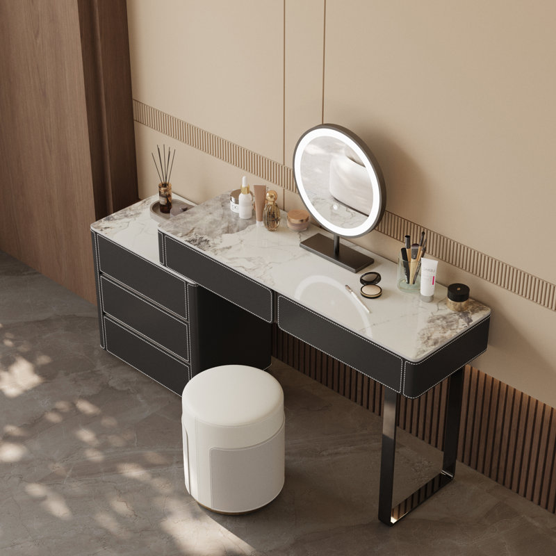 Makeup Vanity, Black/Gray