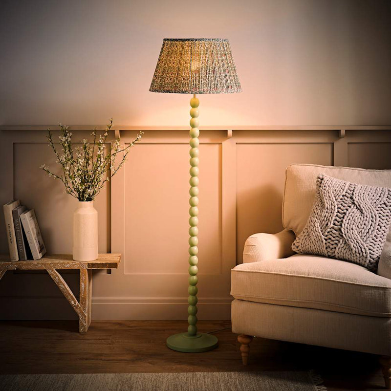 Accardi 150cm Matte Traditional Floor Lamp, Green, No
