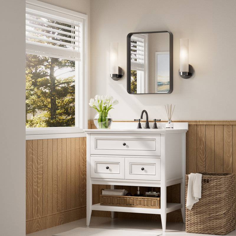 Miroir d'appoint Tyro, Noir mat, 24 po x 18 po, Rectangulaire