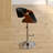 Alvin Swivel Adjustable Height Bar Stool with Pedestal Base in Faux Leather, Walnut Wood and Chrome-19477864