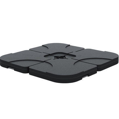 158 Lb Capacity 4 Cantilever Patio Umbrella Base, , Black, Heavy-Duty, , , Protected, Easy Fill Spout, Portable Carry Handle Base Stand 4 Pieces, Capacity, Weight, Weather , Convenient