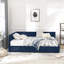 Cadre de lit double capitonné avec rangement pleine grandeur, cadre de canapé-lit avec dossier et accoudoirs confortables, lit double pour chambre à coucher, salon-2084817977