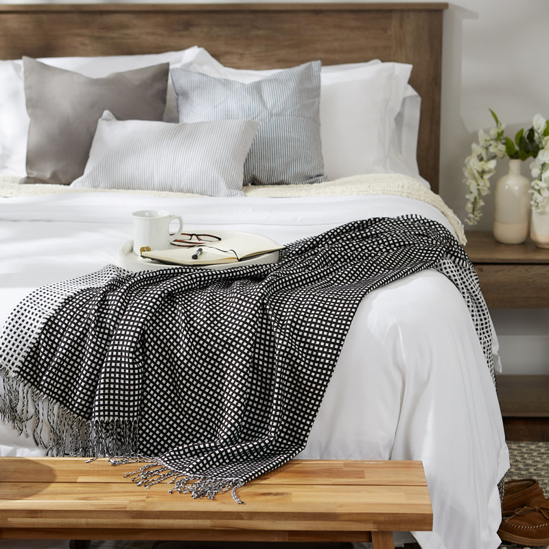 WAFFLE KNIT THROW Waffle Throw Blanket, Gray