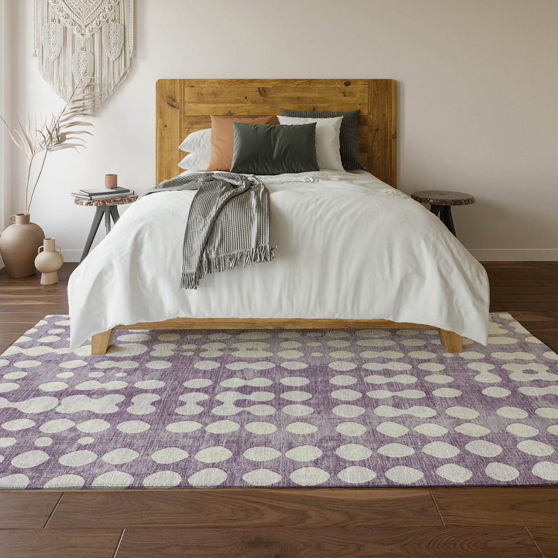 Premium Machine Washable Prisco Purple Rug, Rectangle 5' x 7'6"