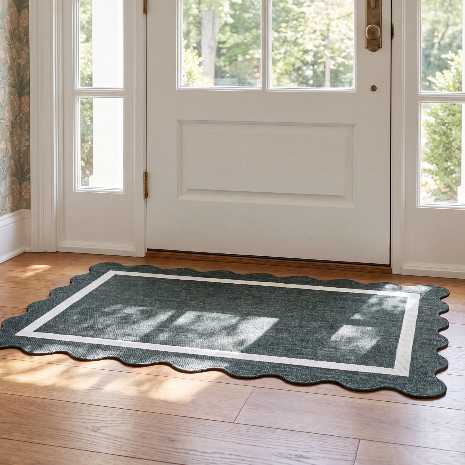 Skiles Green Outdoor Rug, Rectangle 2'3.6" x 3'9.3"