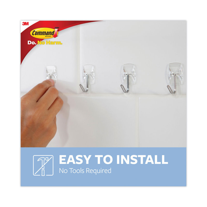 Command Clear Small Wire Hooks with Adhesive Strips, 40 Pack