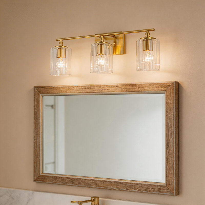 Modern 3-Light Dimmable Wall Sconce Vanity Light with Clear Glass Shade