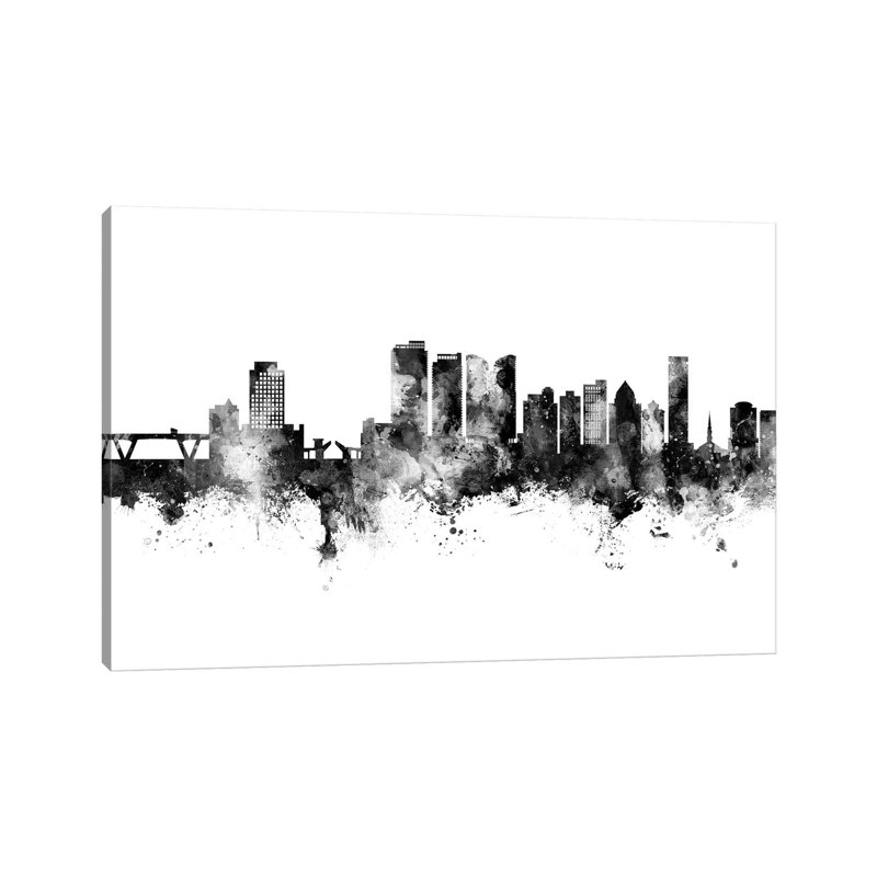 Fort Lauderdale Florida Skyline by Michael Tompsett - Print on Canvas, Wrapped Canvas, 30.48cm H x 45.72cm W x 1.91cm D