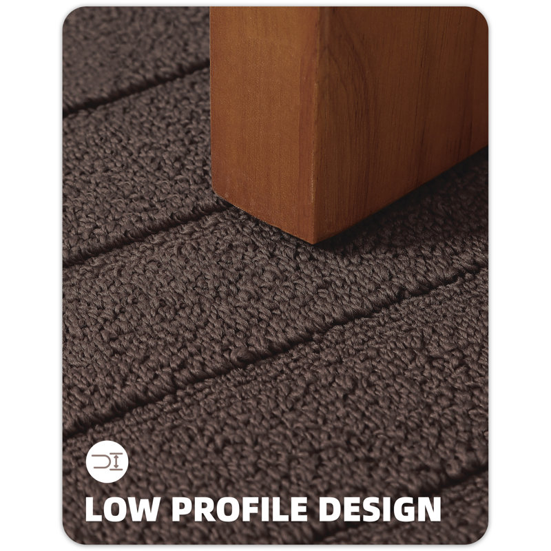 Taeshaun Non-Slip Striped Indoor Doormat, 36" W x 60" L, Brown
