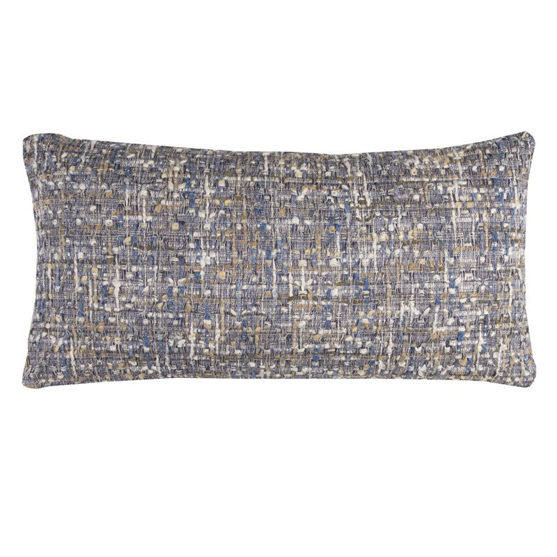 Coussin lombaire texturé bleu gris métallique