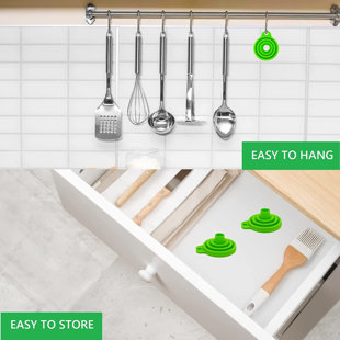 2 - Piece Silicone Collapsible Funnel,Foldable Kitchen Funnel