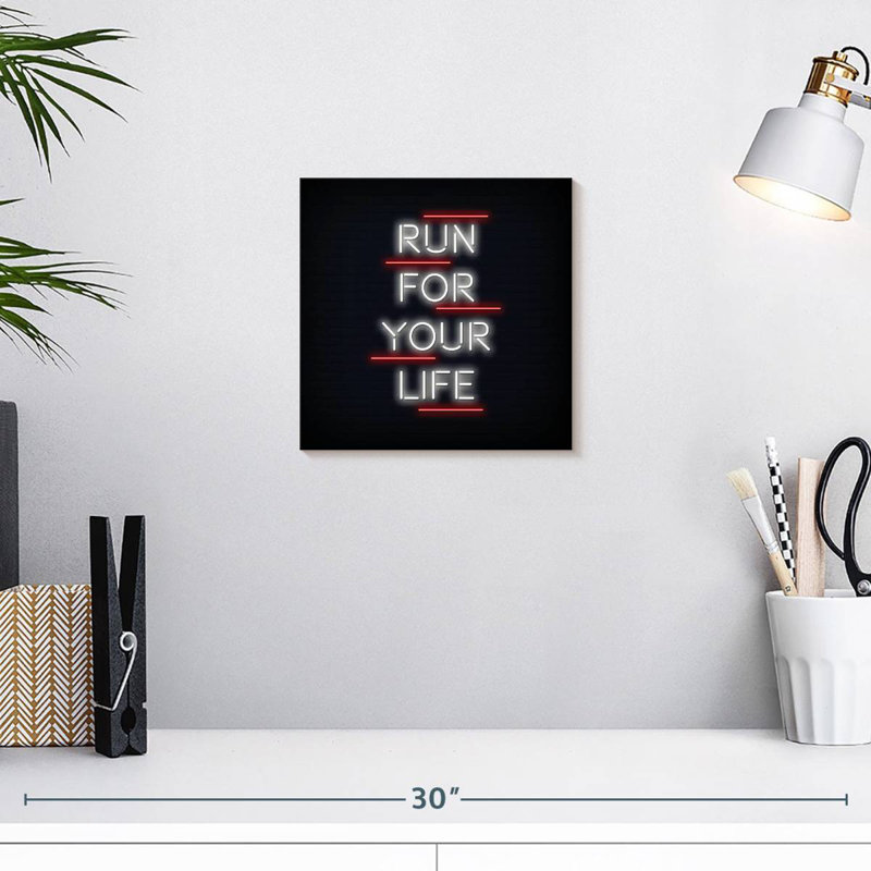 Tergel Neon Run For Your Life, H 10 po x l 10 po