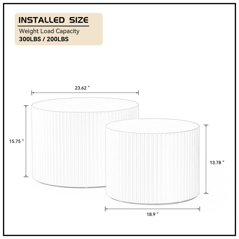 Blayne 23.62" Round Nesting Coffee Table (2-Pieces)