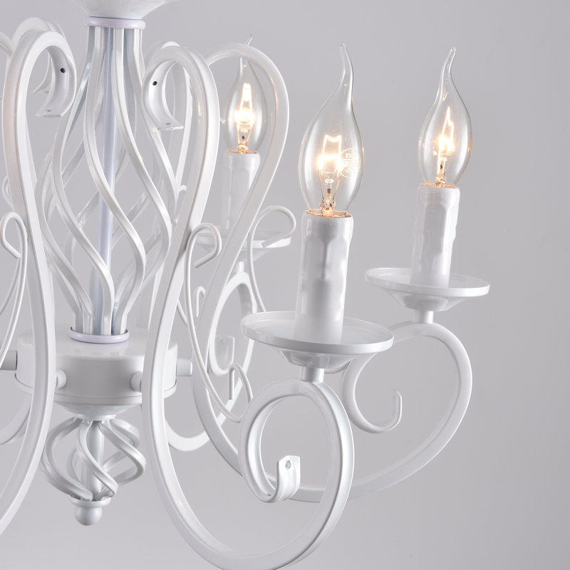 Dirksen 6-Light Candle Style Chandelier, White