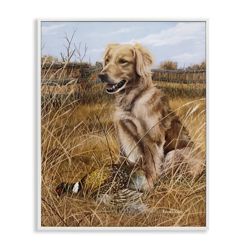  «Hunting Dog & Pheasant», art de la giclée encadrée par Kevin Daniel, H 20 po x l 16 po