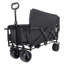 Chariot pliant 3-en-1 avec banquette, auvent et bac de rangement - structure en acier noir