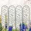 Paquet de 4 treillis de jardin en métal 86,7 "x 19,7" antirouille pour plantes grimpantes support de fleurs extérieur noir