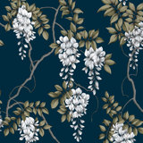 Zen Floral Metallic Wallpaper Double Roll