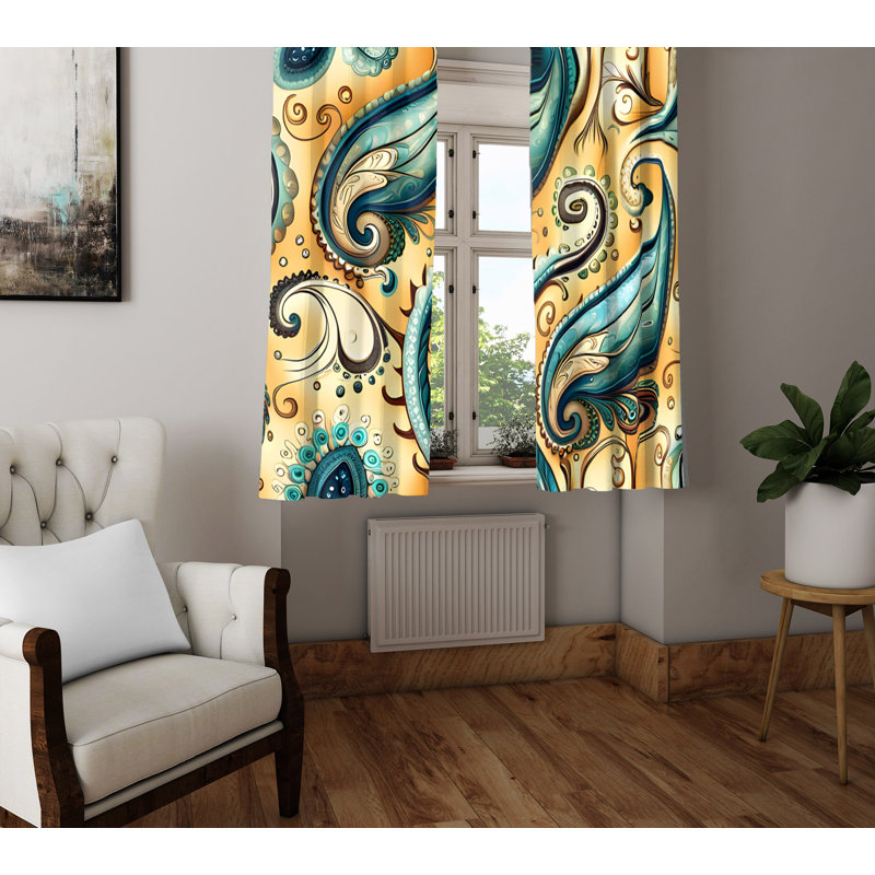 Paire de rideaux semi-transparents en polyester, L 20 po x L 61 po