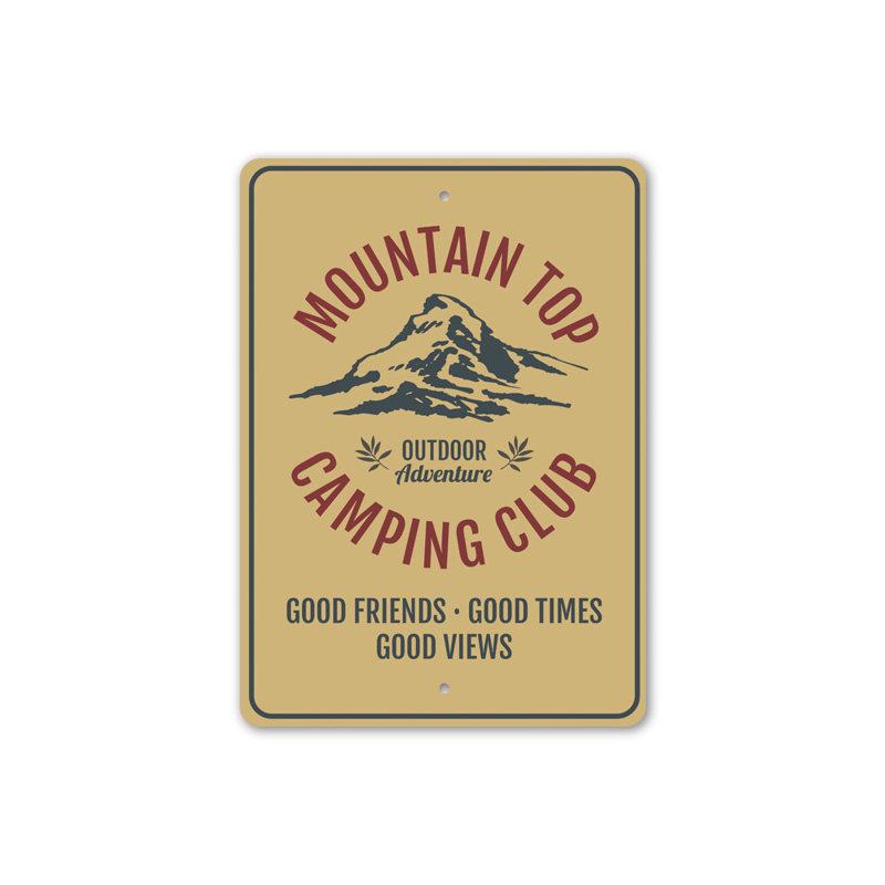Panneau en aluminium Mountain Club, H 14 po x l 10 po x P 0,04 po