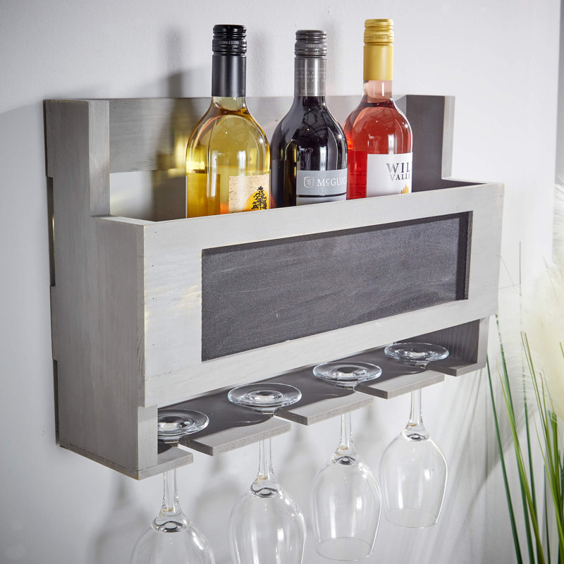 Aylsham Fully Assembled Wine Bottle and Glass Storage Shelving Unit