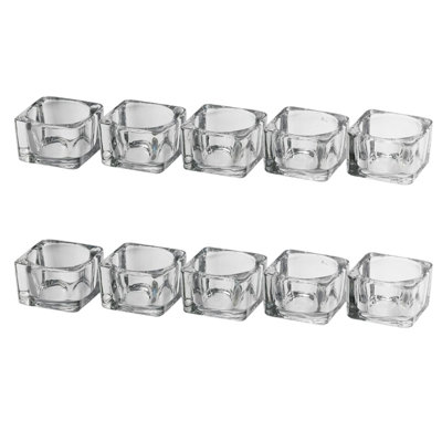 10 Piece Glass Tealight Holder Set