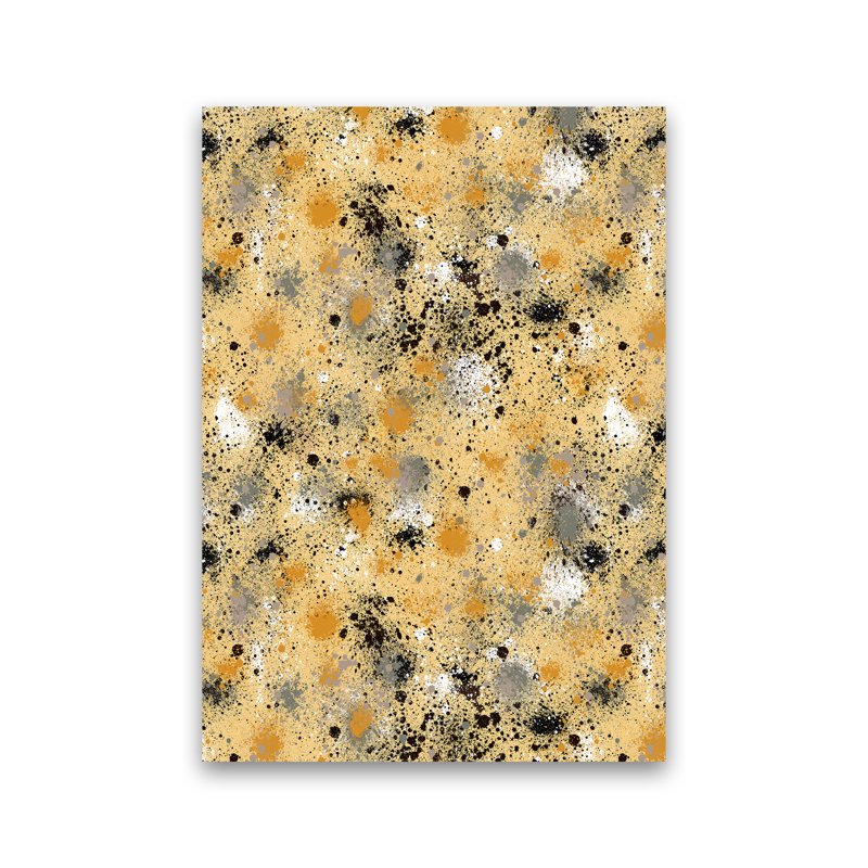 Ink Dust Splatter Yellow - Print, 42cm H x 30cm W x 1cm D, No Framed