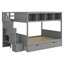 Lit superposé avec tablettes, escalier de rangement et 2 tiroirs-327185009