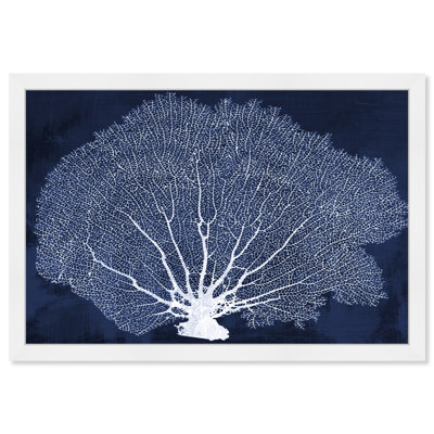 «Nautical and Coastal Coral Fan», impression d'art graphique sur papier