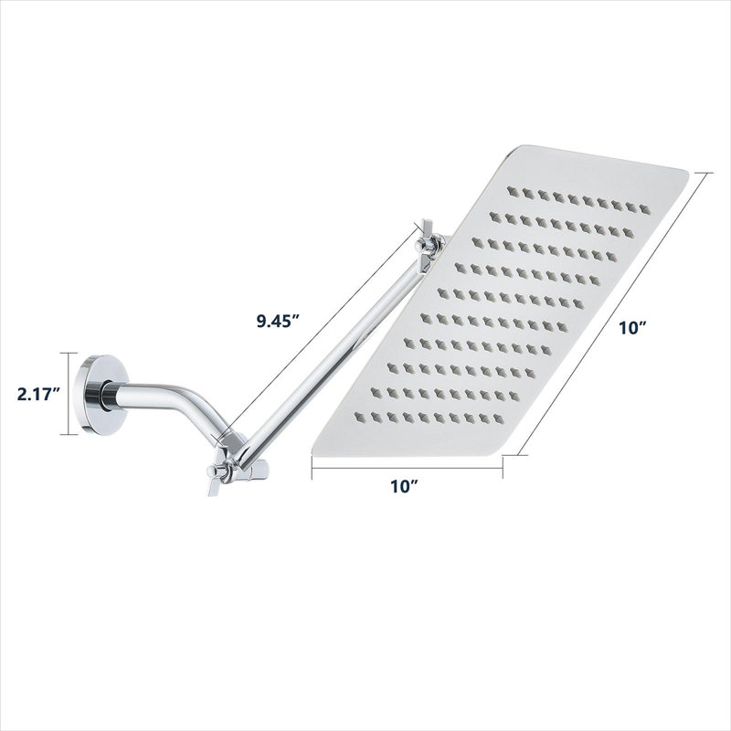 Pomme de douche carrée 10 po, Chrome