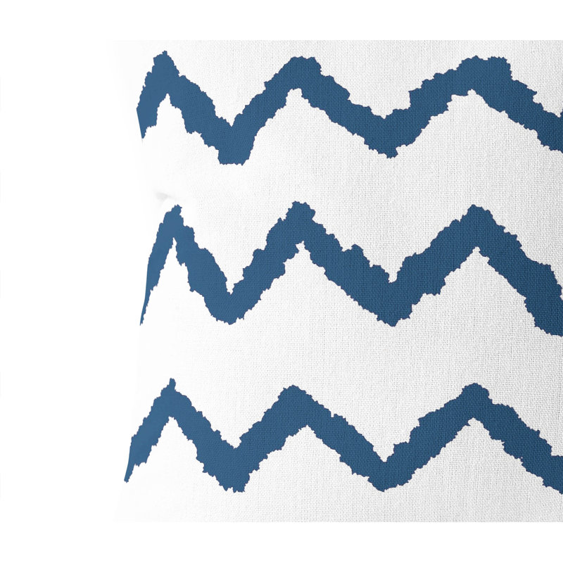 Chevron Wave Big Throw Pillow, Navy, 26"H x 26"W