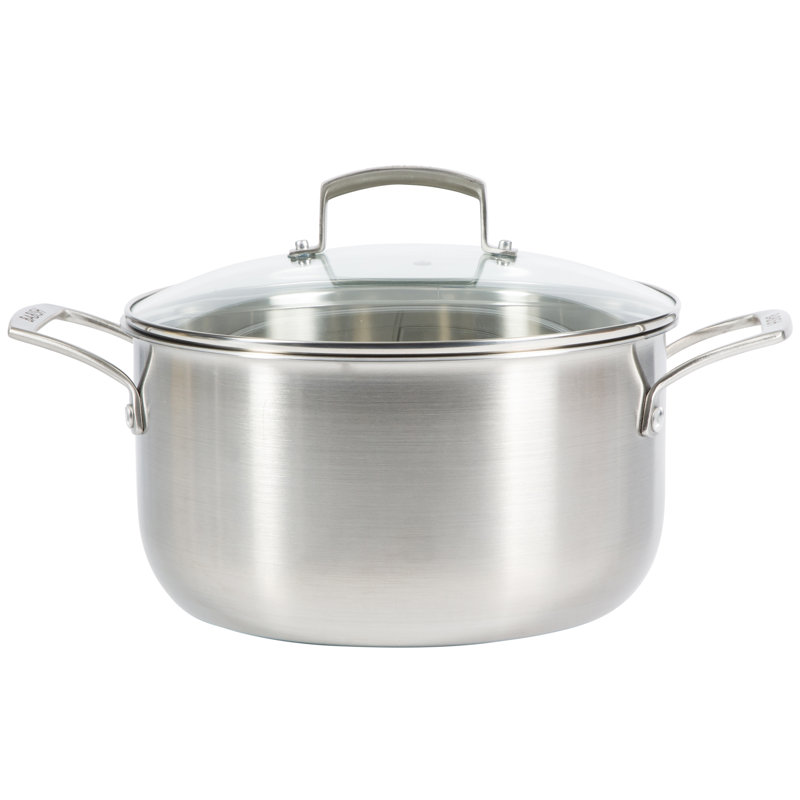 Babish 10-Piece Stainless Steel Tri-Ply Cookware Set with Glass Lids