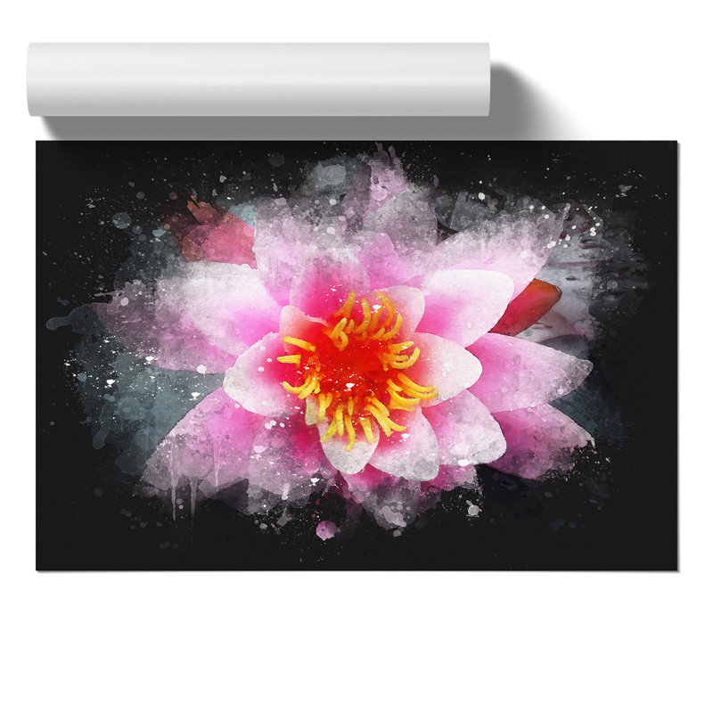 Pink Water Lily Flower Vol.4 - Unframed Graphic Art, 21cm H x 30cm W x 0.1cm D