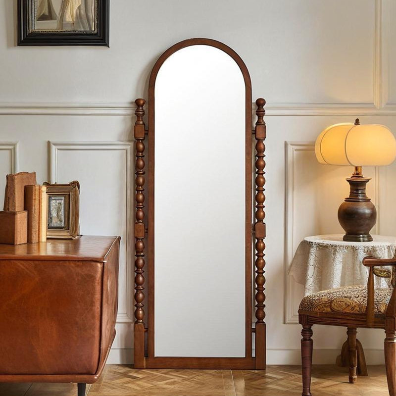 Miroir pleine longueur 59,06 po 59 po en bois massif sculpté rétro
