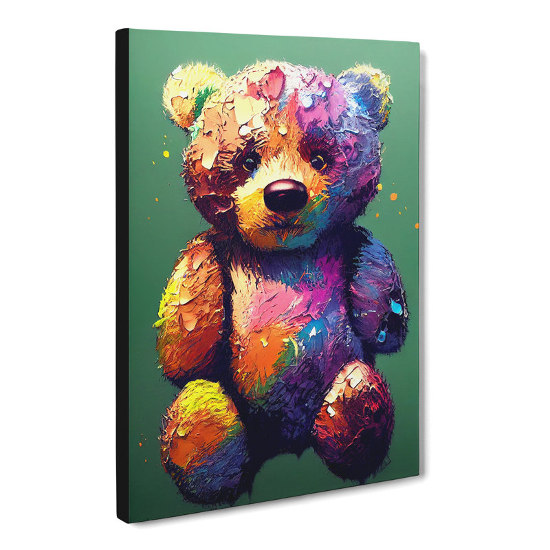Colourful Teddy Bear Vol.1 - Wrapped Canvas, 60cm H x 40cm W x 3cm D