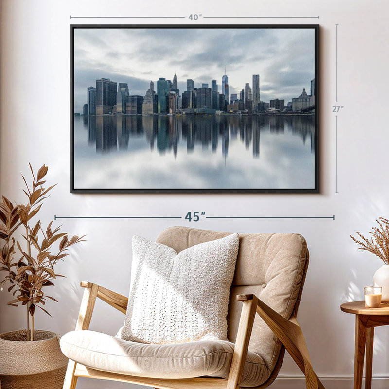 New York Skyline Reflection Canvas Print, 27" H x 40" W