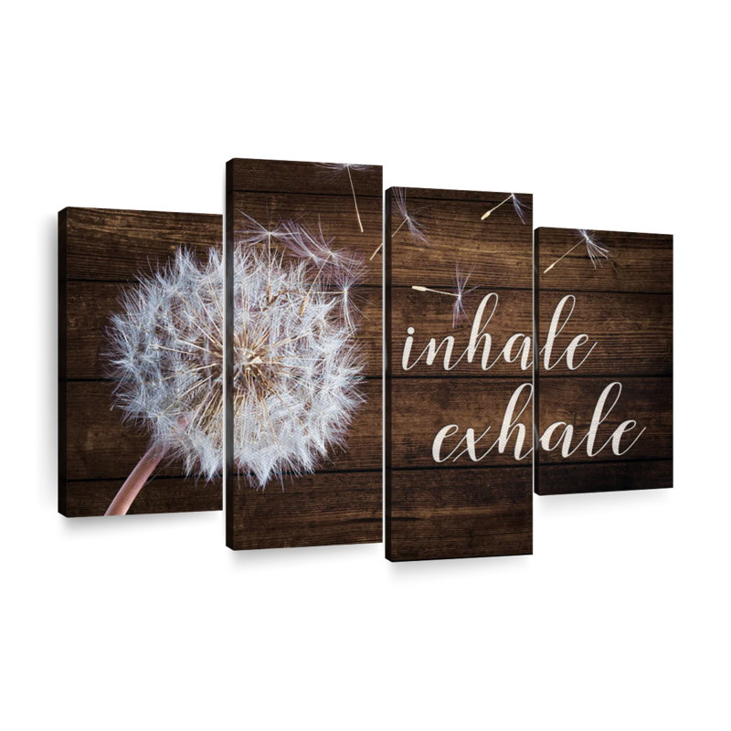 Ensemble de 4 pièces sur toile Zen Typha, H 22 po x l 36 po x P 1 po