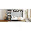 Grand lit escamotable mural avec armoires, gris-1278963703