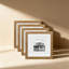 Paquet de 4 cadres photo 8 x 8, cadres de table en bois massif et cadres muraux en plexiglas, avec passe-partout pour photos 4 x 4 et 6 x 6