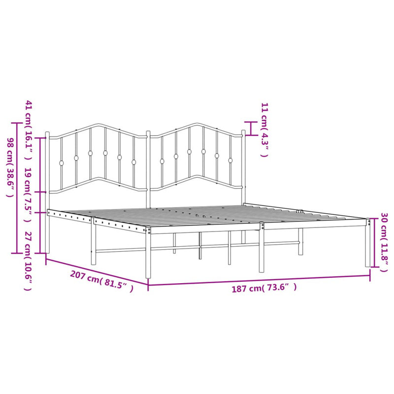 Affton Metal Bed, Black, Super King (6')