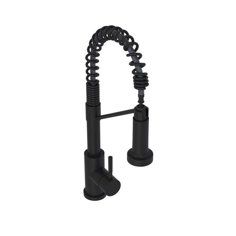 Modern 19" Matte Black Kitchen Faucet With Single Handle - Stainless Steel 304 For Long-Lasting Durability Handle, A Stylish Home Bathroom Interior