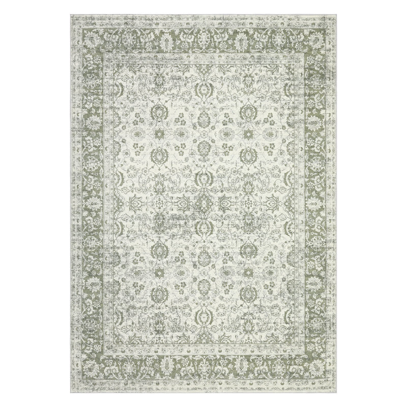 Area Rug Washable  Area Rug for Living Room, Vintage Floral Rug Low Pile, Non-Slip, mark Resistant Carpet for Living Room, Bedroom, Dining Room, Home Office
