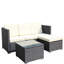 Ensemble de canapé et de table basse en osier de rotin 5 pièces avec ensemble de meubles de patio et canapé d'extérieur (coussin beige)