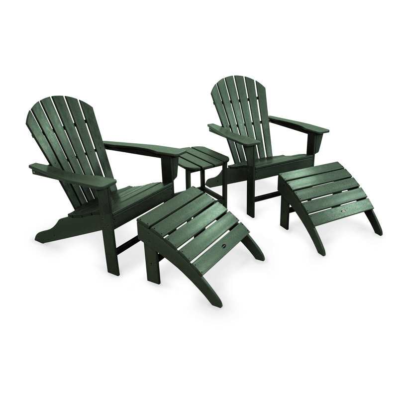 POLYWOOD South Beach Adirondack 5-Piece Set, Green