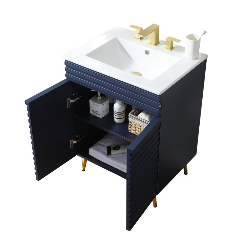 Ensemble de meuble-lavabo simple 24 po avec plateau en céramique