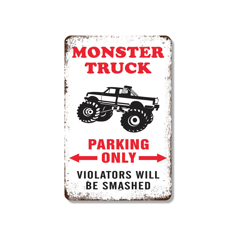 Enseigne en aluminium Monster Truck